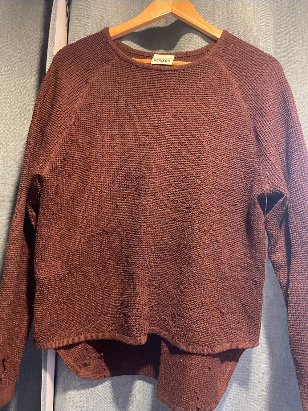Women's Rust Brown Crewneck Knit Sweater - Heritage